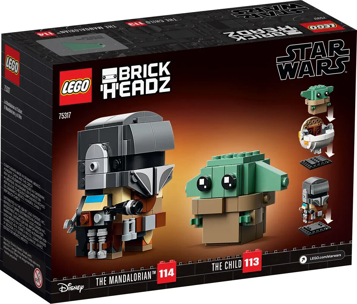 75317 Lego BrickHeadz Star Wars The Mandalorian & The Child Gallery Image 1